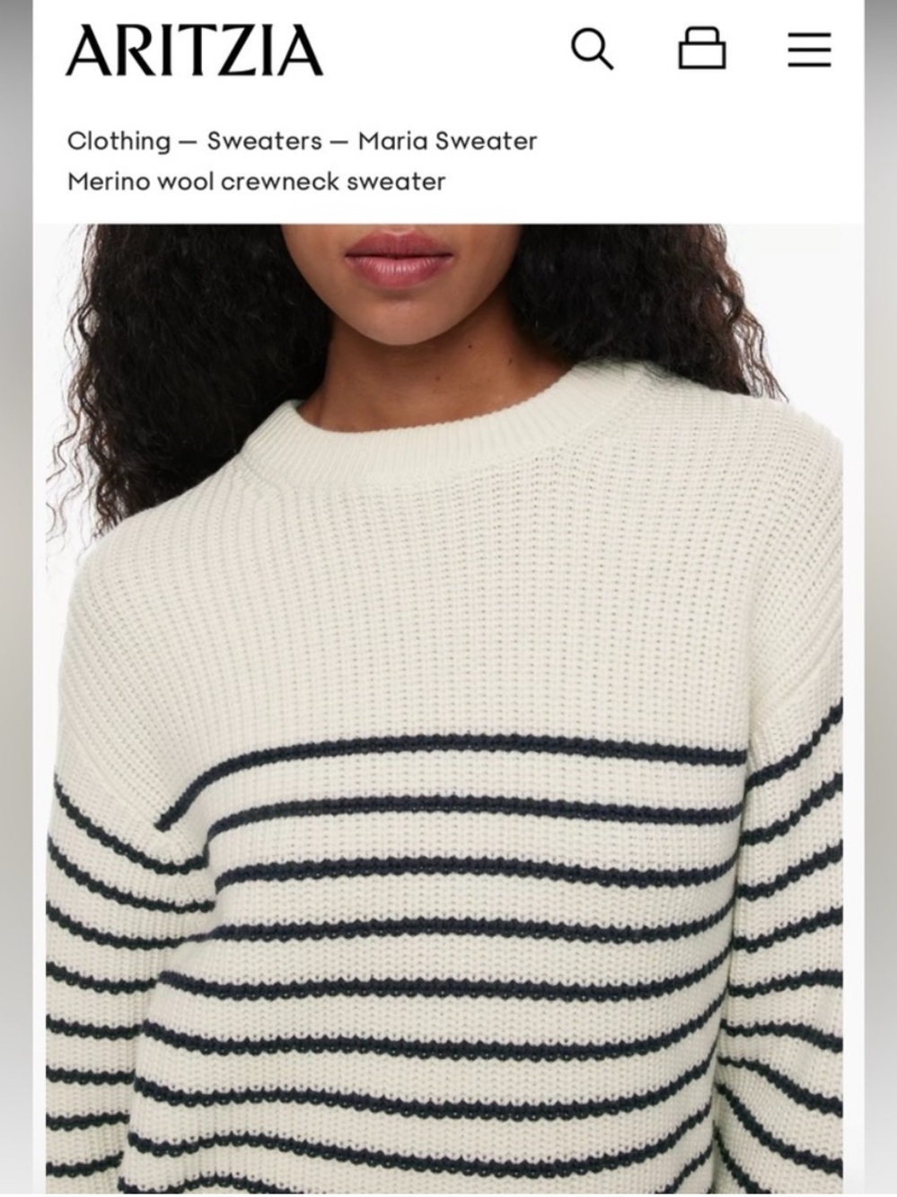 Aritzia Wilfred Maria Sweater Merino Wool Crewneck